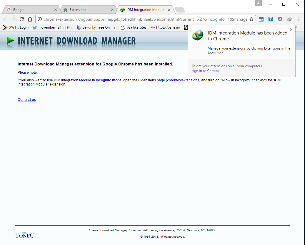 Google chrome internet download manager extension